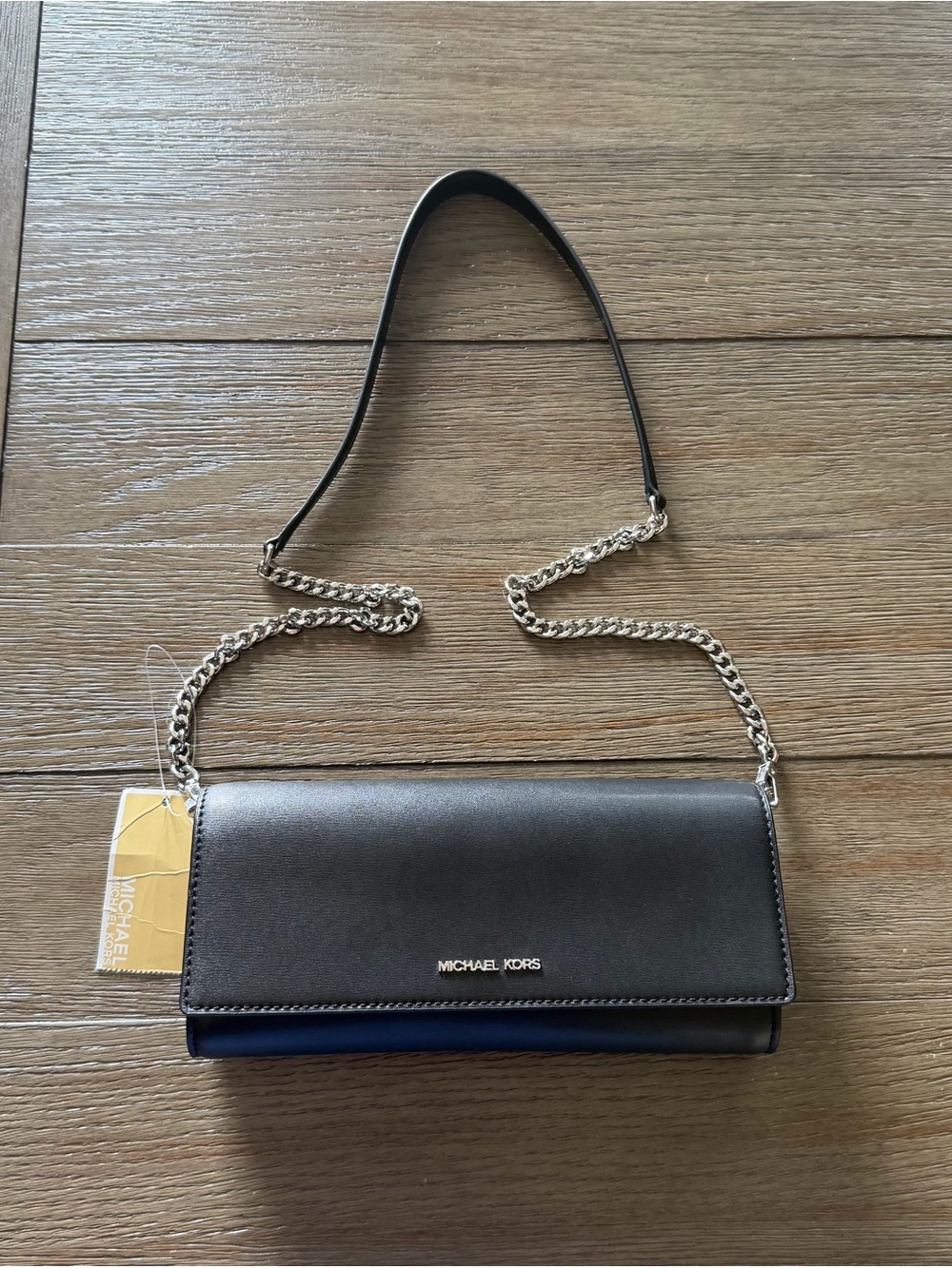 Michael Kors Black Leather Chain Strap Crossbody